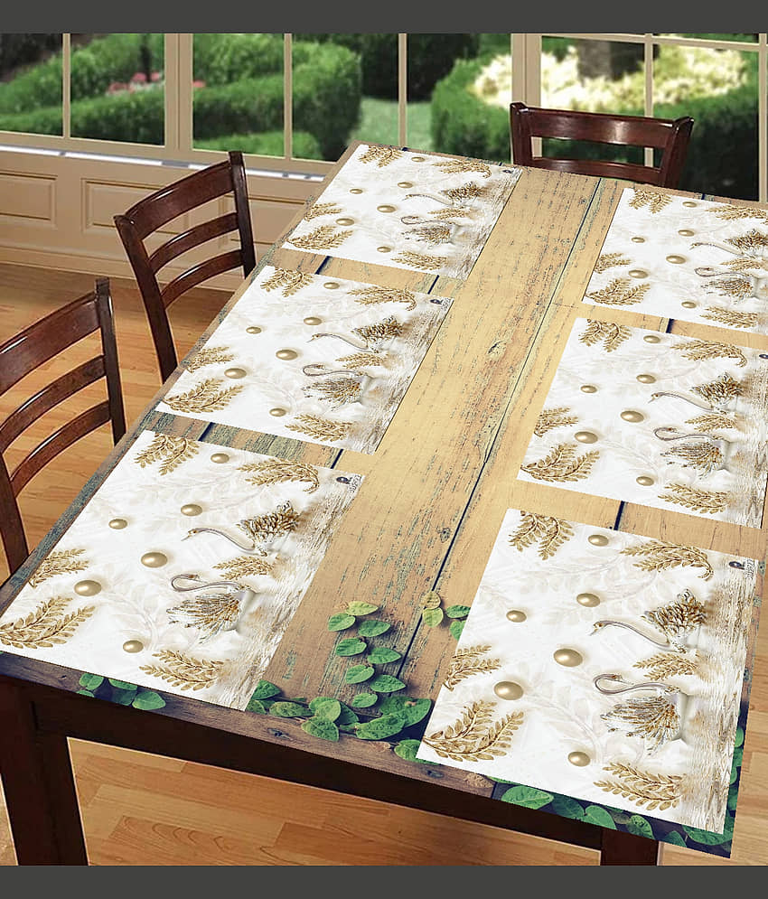 Revexo PVC Abstract Rectangle Table Mats ( 40 cm x 30 cm ) Pack of 6 - Multi view 2
