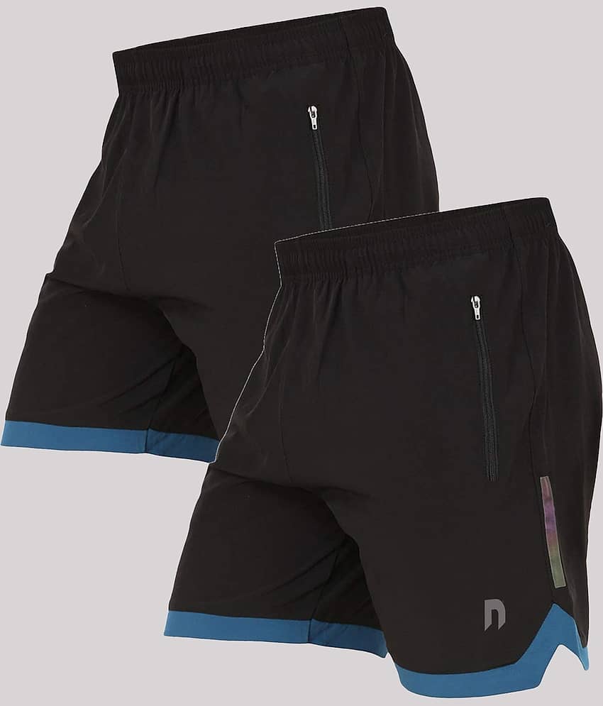 NEVER LOSE Multicolor Polyester Men's Cycling Shorts ( Pack of 2 )