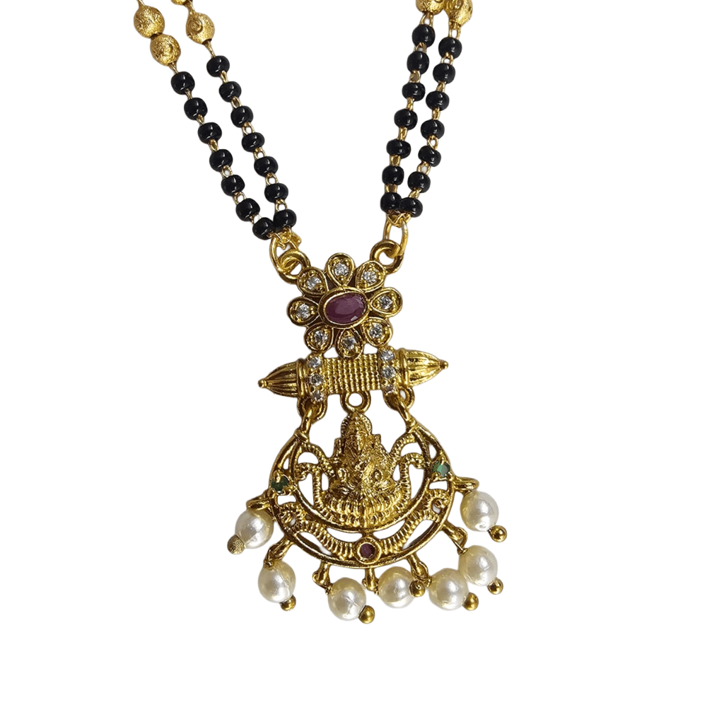 Mangalsutra & choker necklace Antique Temple Jewellery Set Combo view 2