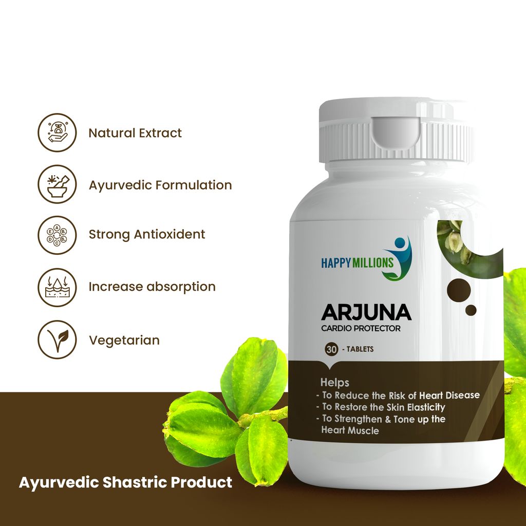 Happy Millions Ayurvedic Arjuna - Cardio Protector | 30 Tablet view 2