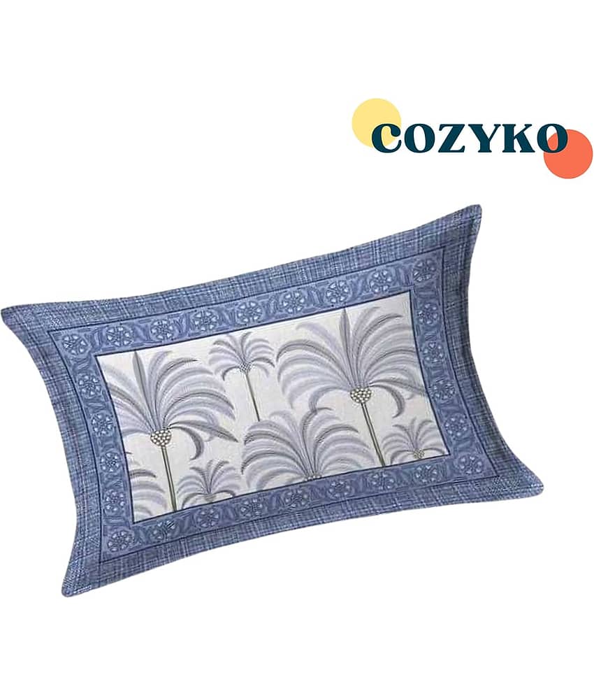 COZYKO Cotton 1 Single Bedsheet with 1 Pillow Cover ( Blue ) view 2