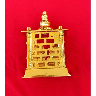 24 Ct Gold Plated Ashtadhatu Laxmi Ganesh Mandir Temple Metal Home Temple (Height 11, Pre-assembled) view 2