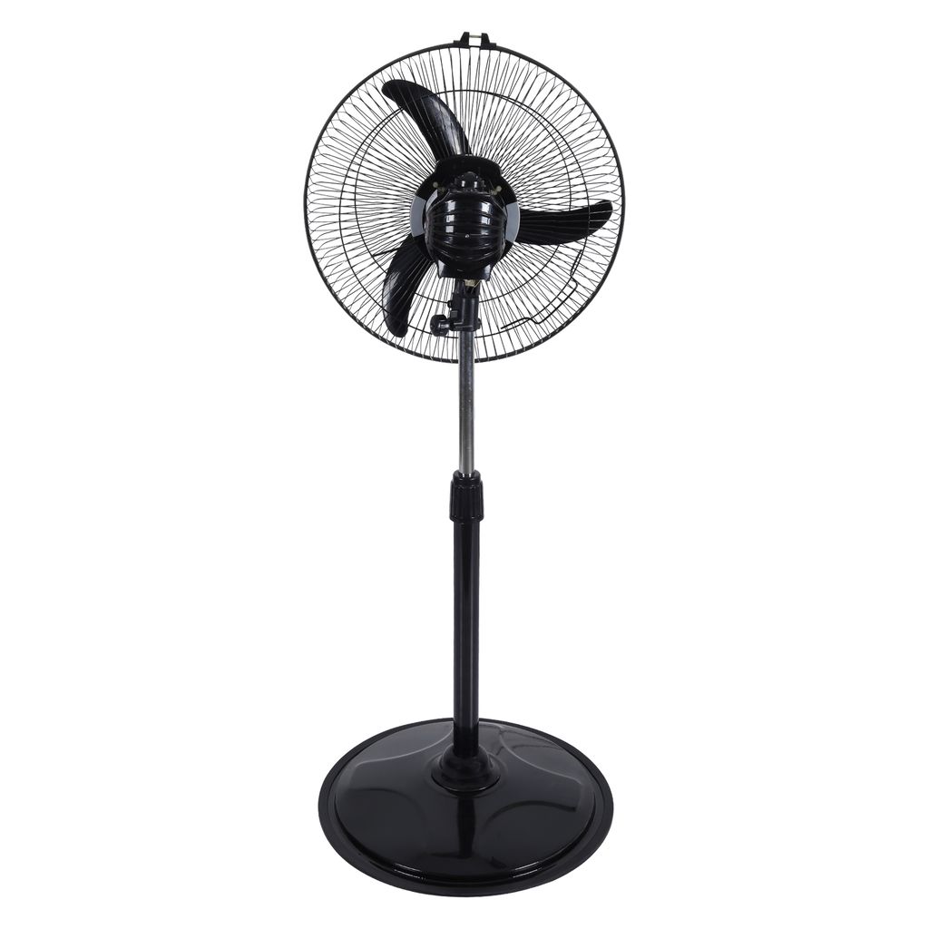 Elina High Speed Copper Motor Bullet Farrata Pedestal Fan with 2400 RPM | 16inch / 406.4mm Sweep | Adjustable Height | Oscillation | Black view 2