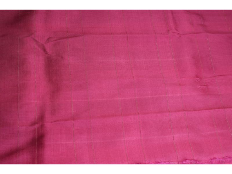 Pink Yellow Handloom Kanchipuram Silk Pattu Saree view 2