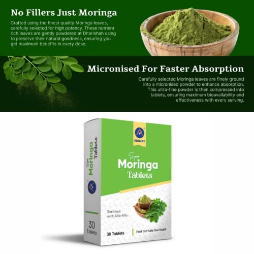 Super Moringa Tablets 30 Tablets (Pack of 1) – Natural Energy Booster, Multivitamin & Immunity Support Supplement view 2