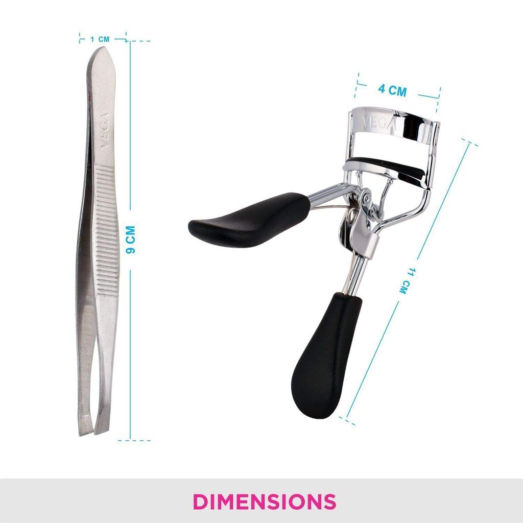 Vega Eyelash Curler/Tweezer Slant Tip, 2 Pieces view 2