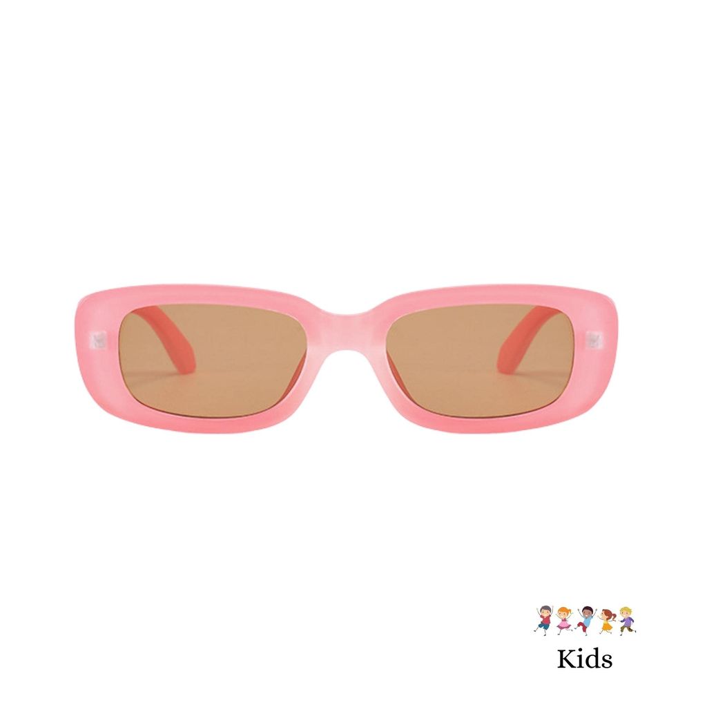 4Flaunt UV Protected Rectro 4Kids Retro Rectangular Vintage Fashion Sunglasses For Kids | Age : 3+ Years | Small (C4 - Pink) view 2