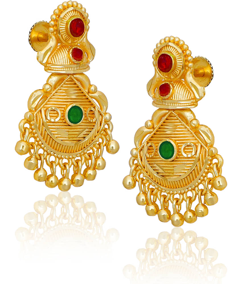 LUV FASHION Golden Chandbalis Earrings ( Pack of 1 ) view 2