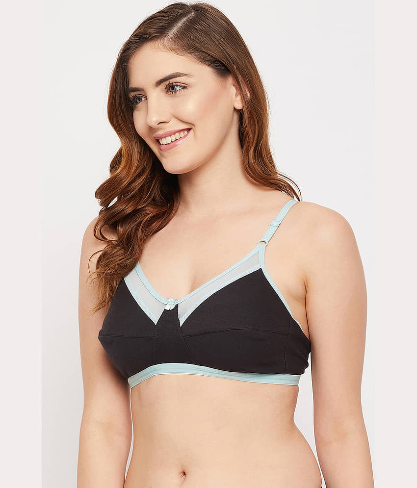 Clovia Cotton Blend Non Padded Women's Everyday Bra ( Black ) view 2
