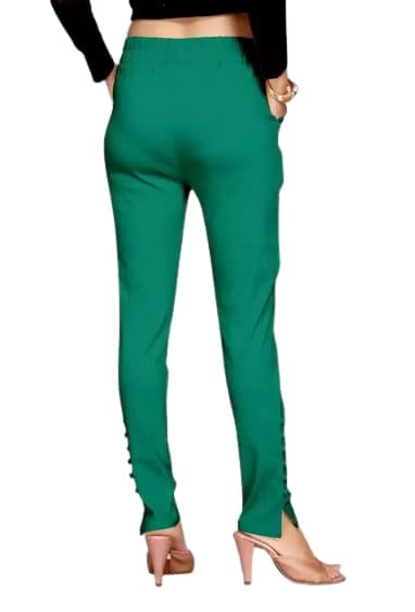Cron Women's Straight Fit Ankle Length, Slim fit Cigarette Pants with an Elasticated Waist Band (28, Aqua Green) view 2