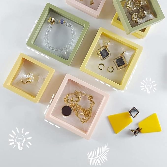 Dhasara's PE flim 3D Photo Frame Floating Display Frame Shadow Box Frame Coin Display Case Home Decor Transparent Display Collectibles Frame Jewelry Display Acrylic Jewelry Organiser Box(10Pc) view 2