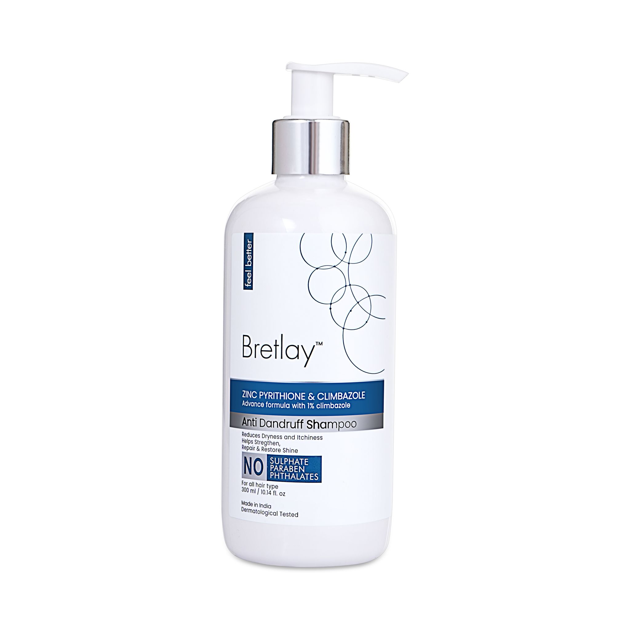 Bretlay Zpto & Climbazole Shampoo, Controls Dandruff & Provides Deep Conditioning, Suitable for All Hair types, For both Men & Women (300ml) view 2