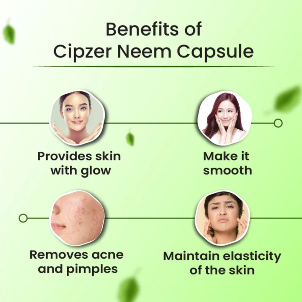 Cipzer Neem (30 Capsules): Natural Power: Purifier for Blood, Skin Health, and Immunity view 2