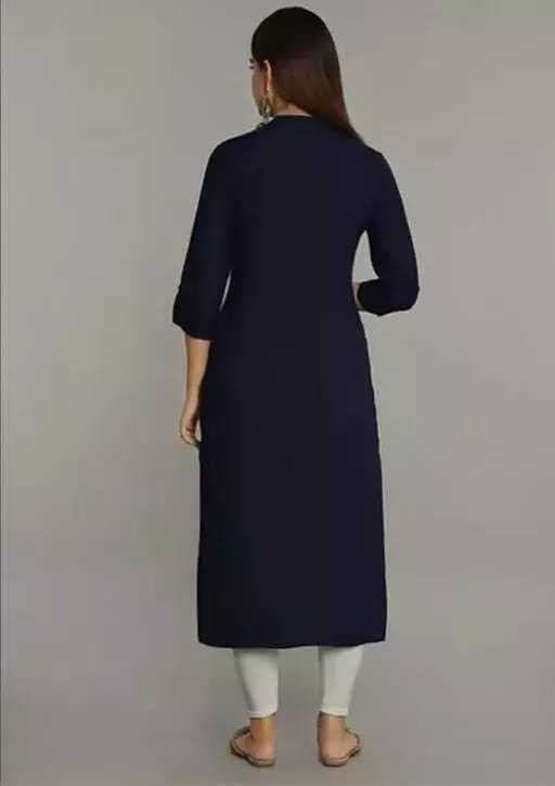 MANMAYEE Indian Tunic Top Women's Rayon Button in Front Design Straight Kurti | Straight Kurti view 2
