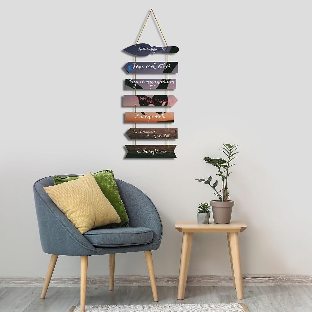 Charmor Relationship rules Decorative Wall Hanging Decoration for Home | Living Room | Garden | Wall Decoration (WH3411) view 2