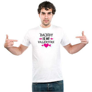 UDNAG Unisex Round Neck Graphic 'Daddy | daddy is my valentine' Polyester T-Shirt White view 2