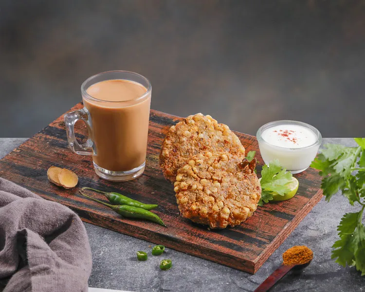 Sabudhana Vada (1 Pcs) + Ginger Tea