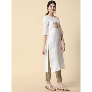 SVB White Embroideried Kurta Set view 2