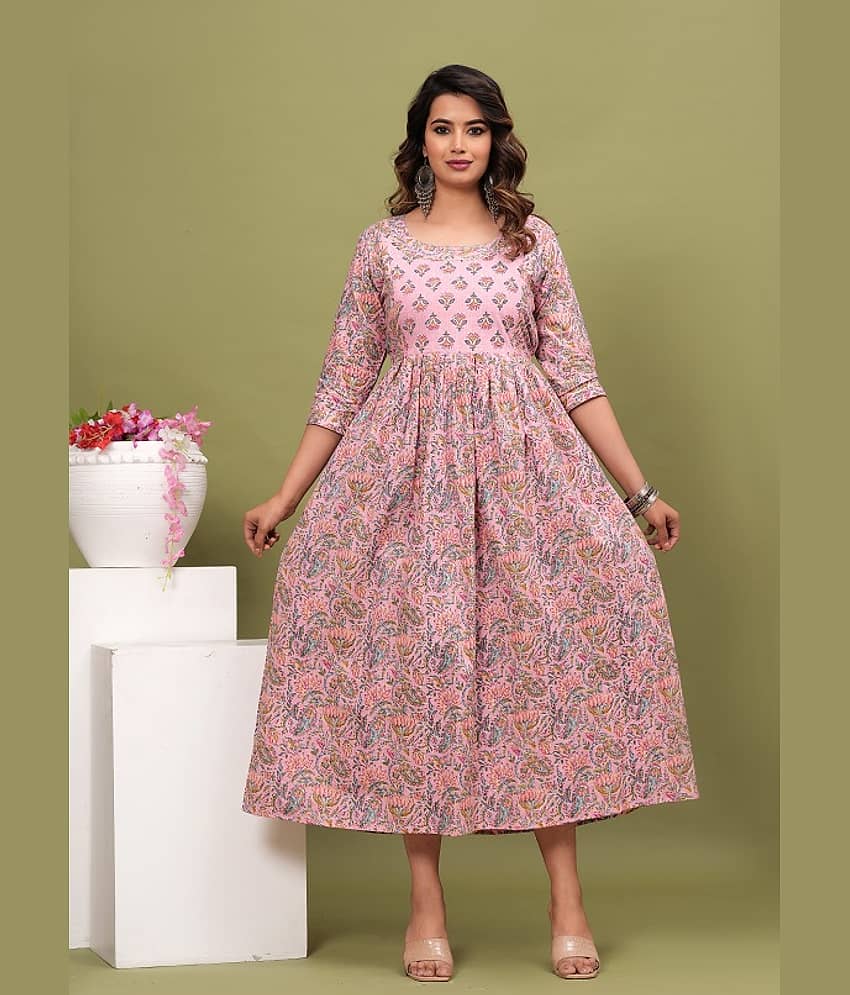 Nevisha Style Pink Cotton Maternity Kurta Single