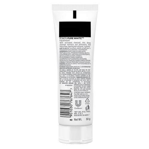 Pond's Pure Detox Anti Pollution Purity Face Wash With Activated Charcoal, 50 gm view 2