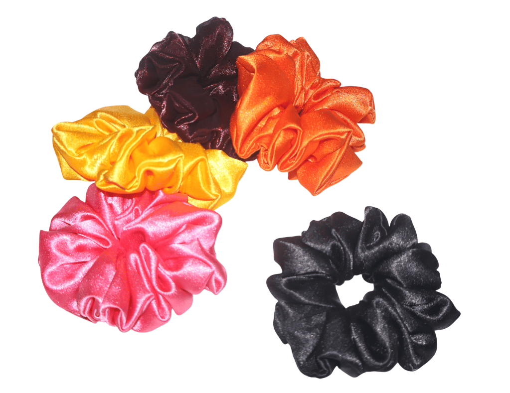 Satin Hair Scrunchies Combo - Set of 5 Vibrant Colors for All Hair Types view 2