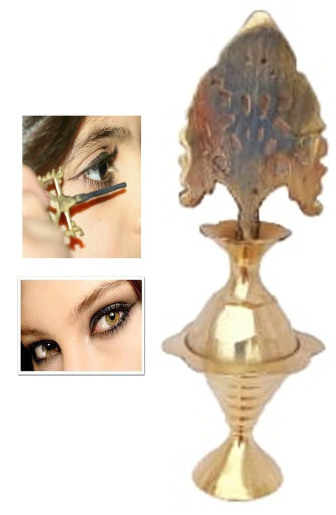 Mii Art brass surmedani with surma use in eye's muckap (size14 cm) pcak of 1 pcs view 2
