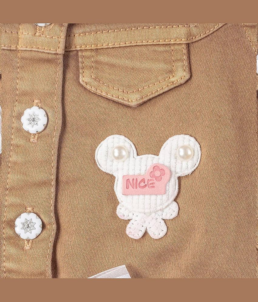 Bublee Dublee Pack of 1 Baby Girls Hosiery Dungarees ( Brown ) view 2