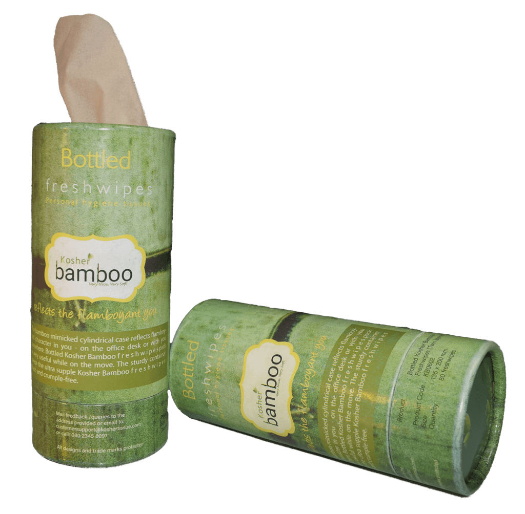 Kosher 2 Ply Bamboo Bottled Facial Tissue - 80 Pulls - Reffilable Canister - With one Extra Refill Pack view 2