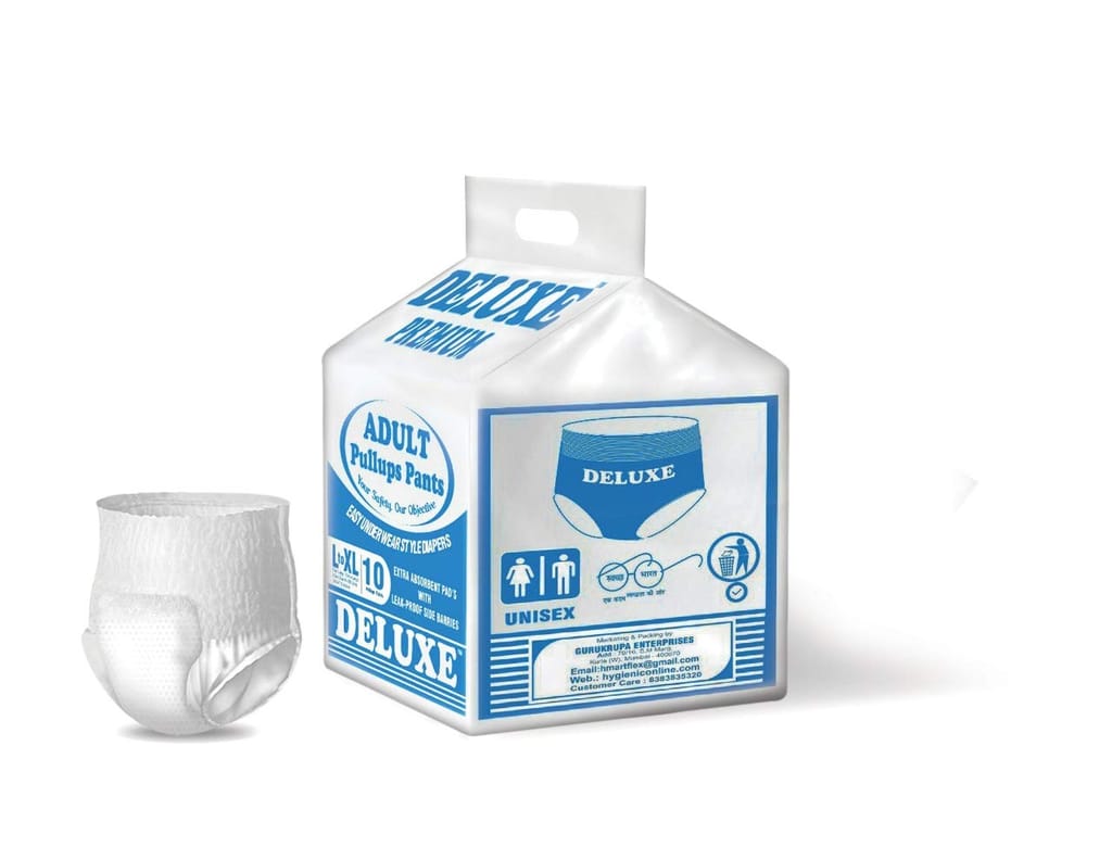 Deluxe Adult Diapers Pullups Pants Large - Xl 80-120Cms / 31"-47" (10Pcs) view 2