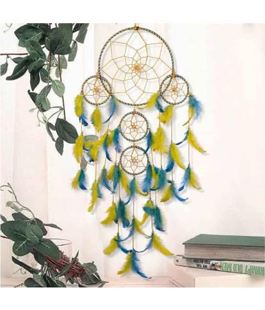 Lucky Traders Feather Yellow Dream Catcher - Pack of 1 ( X cms ) view 2