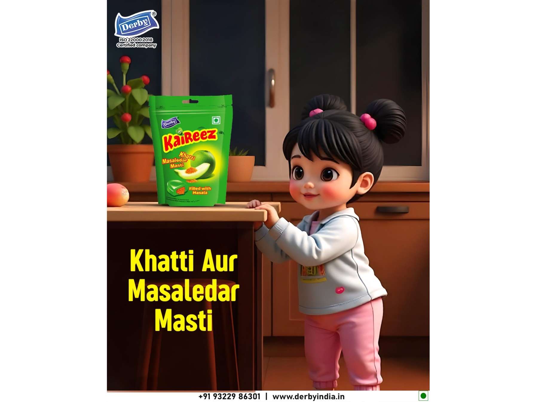 Derby Kaireez Kacha Aam Flavored Candy - Pack Of 1, 50 Pcs, Birthday Party, Return Gift to your Friends & Family, Swad Jo Rishton Me Mithas Laye.