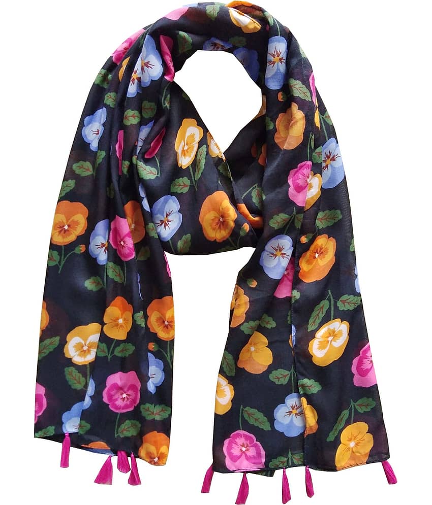 JVNINE Black Polyester Women's Stole ( Pack of 1 ) view 2