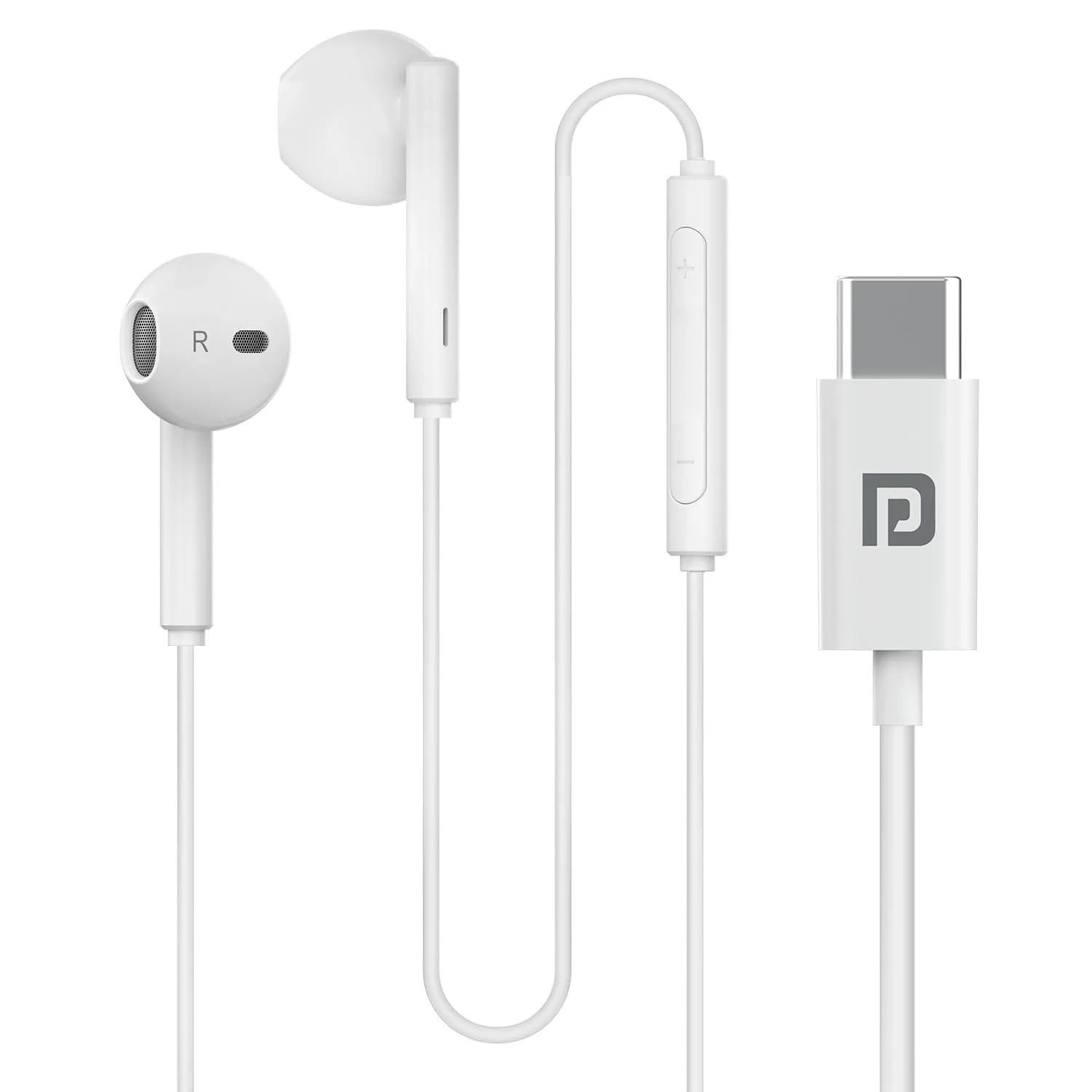 Portronics Conch Theta C Type-C Wired Earphones with HD Mic, 14.2mm Dynamic Drivers, In-Line Controls, Tangle-Free TPE Cable & Deep Bass for Android Smartphones, Tablets & USB-C Devices ( White or Black | Color Based On Stock Availability) view 2