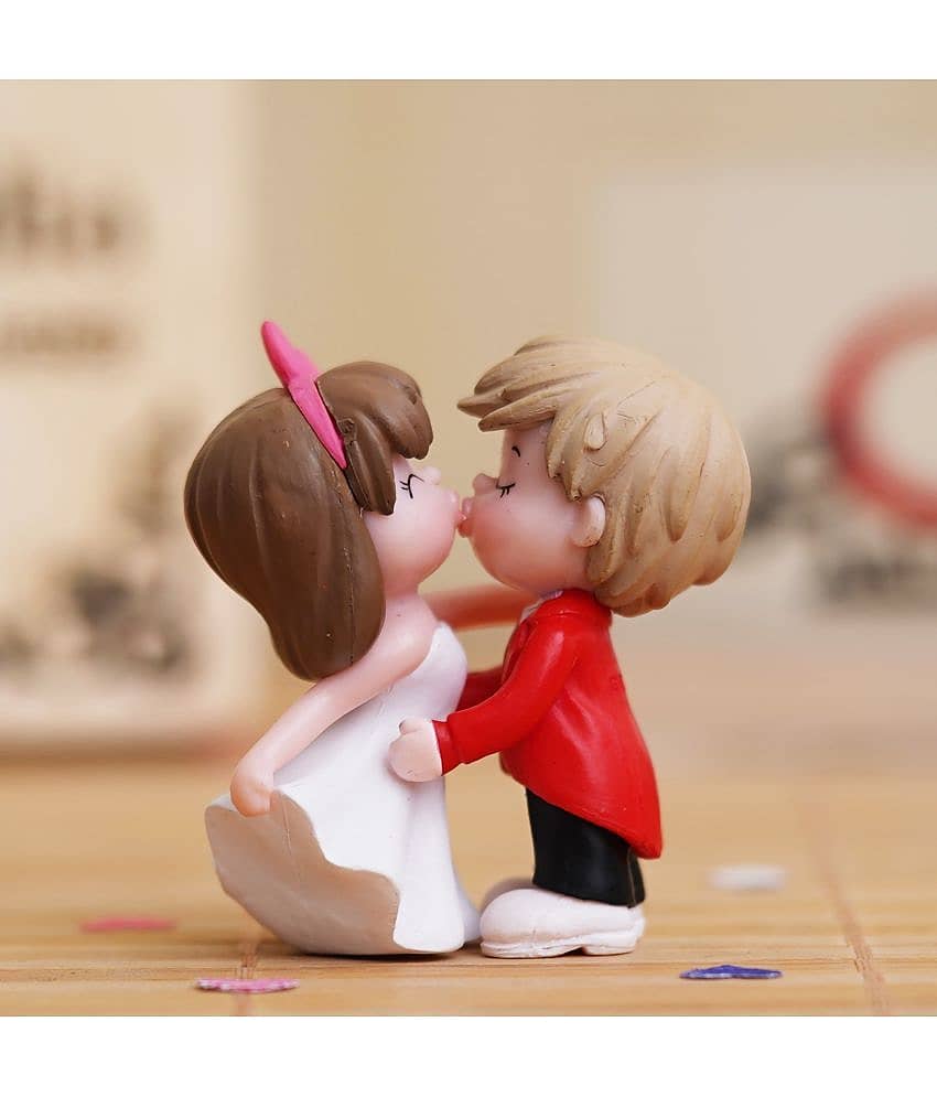 eCraftIndia Beige & Red Couple Statue Figurine Showpiece view 2