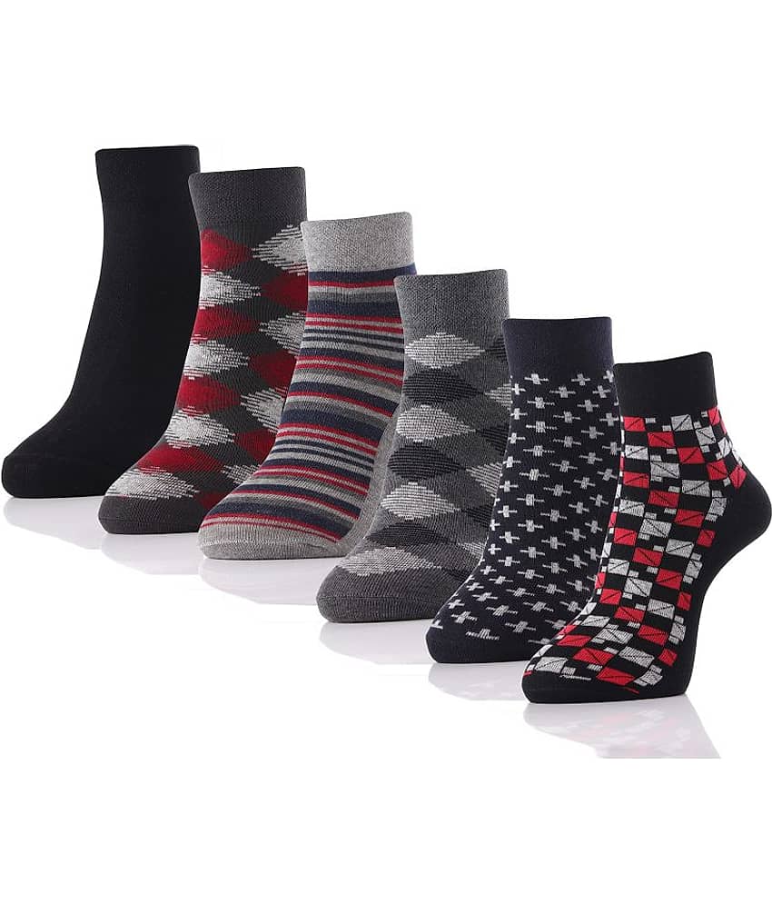 RC. ROYAL CLASS - Cotton Men's Striped Multicolor Ankle Length Socks ( Pack of 6 ) view 2
