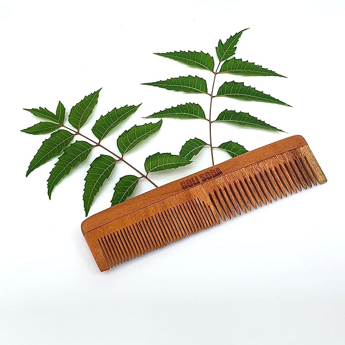 Goli Soda Neem Wood Comb - Double Tooth view 2
