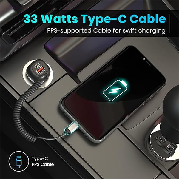 Portronics 1C Triple Output Fast Car Charger view 2