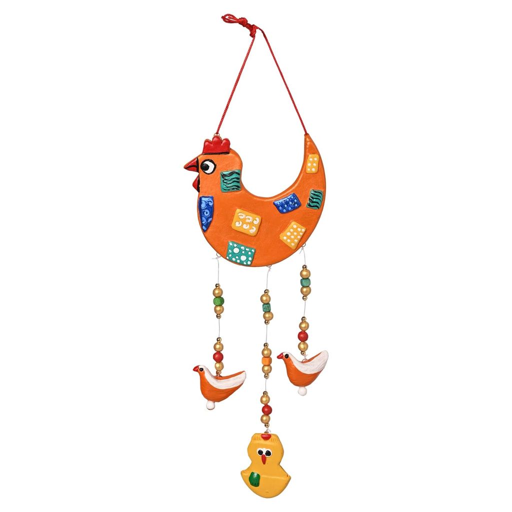 EKAM EK Terracotta Bird Shape Wall Hanging Multicolour for Decoration of Walls Garden view 2