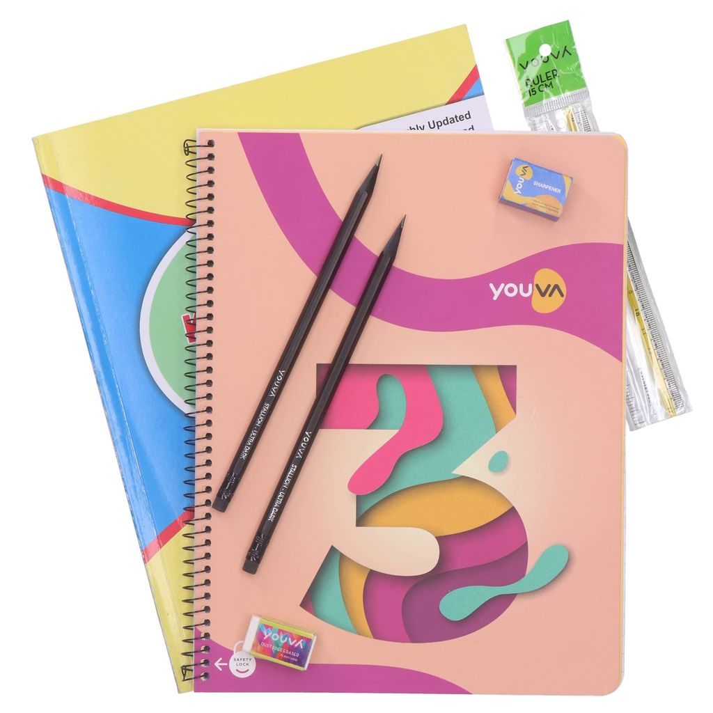 Navneet Youva Happiness Combo Kumarbharti Study Kit 2 (1 Digest + 1 Three Subject Book + 2 Pencils + 1 Sharpener + 1 Eraser + 1 Scale) view 2