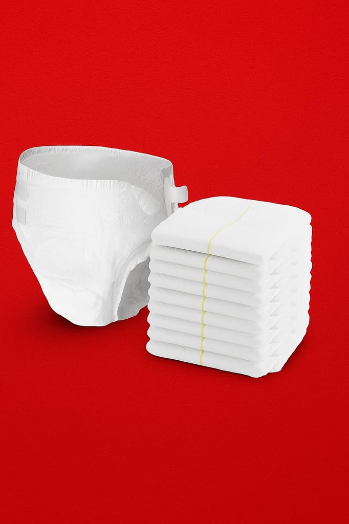 A Care Touch Adult Diaper Sticking Medium (M) Size On Amazon Count 10, Waist Size (71.10X111.75 Cm / 28-44 Inches),Velcro Unisex,Odour Lock,Anti-Bacterial,Leak Proof,High Protection,Pack Of 1 - White view 2