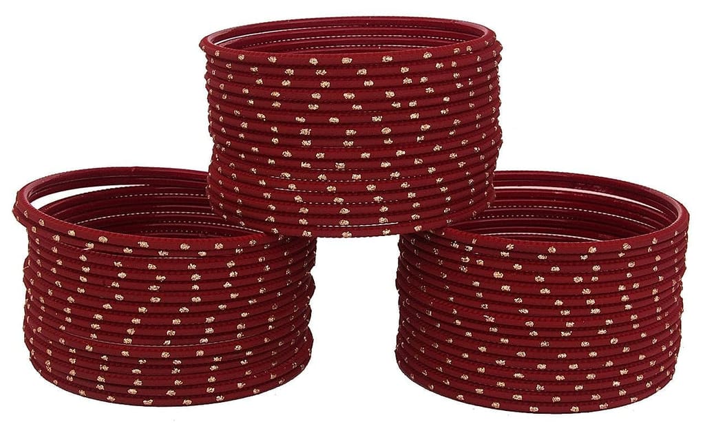 NMII Non-Precious Metal Base Metal with Polka Dots Glossy Finished Bangle Set For Women view 2