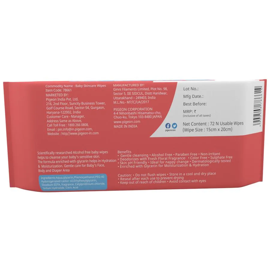 Pigeon Baby Skincare Wipes 72 Pcs view 2
