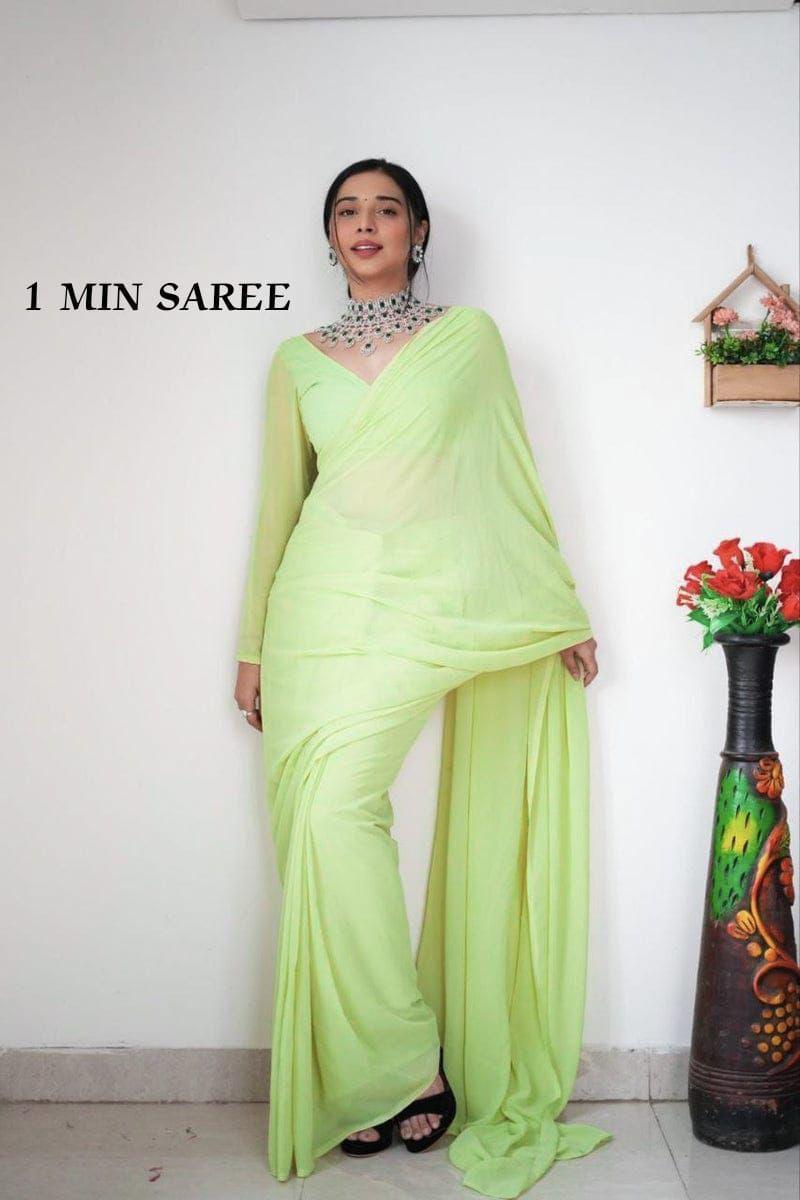 Plain Georgette Ready to Wear Saree Party Wear