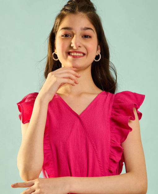 Girls Waist Tie-Up Basic Jumpsuit view 2