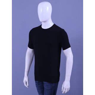 MEN'S BLACK LYCRA CREW NECK T-SHIRTS view 2