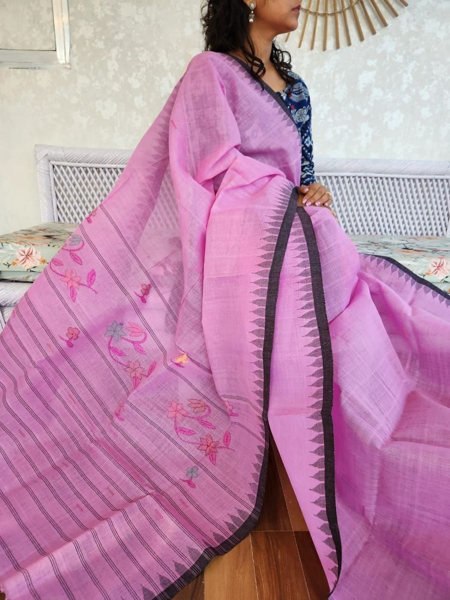 Cotton Moinrangphee Saree view 2