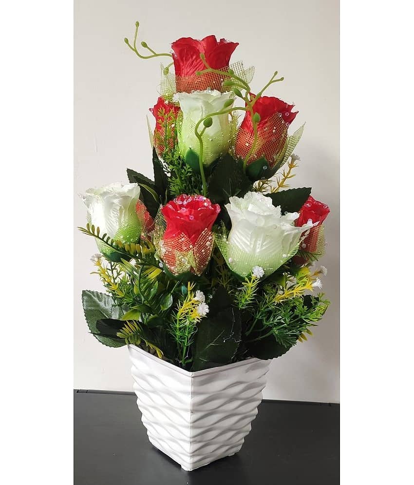 BAARIG - Red Rose Artificial Flowers with Basket ( Pack of 1 ) view 2
