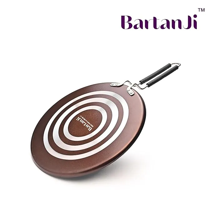 Multi Tawa 30cm Diameter, 5mm Thickness | 4 Layer Greblon Coating Plus Spatter Coating Roti/Chapati/Phulka Tawa with Handle | Toxin-Free, Rust-Resistant, Gas Stove Compatible view 2