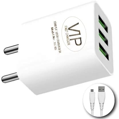 VIP USB CHARGER 3 PORT WITH MICRO USB CHARGING CABLE 3.4A TC-65 view 2