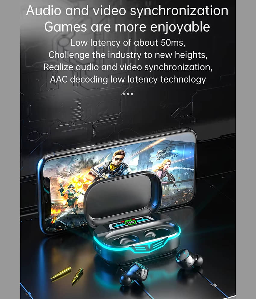 COREGENIX GQ-10 Truly Wireless TWS Earbuds, AI-ENC Calls, 120 Hrs Overall Playtime with Type-C Fast Charging, in-Ear Bluetooth 5.4 Headphone, Immersive Audio, Voice Assistant, IPX5 Water Resistant view 2